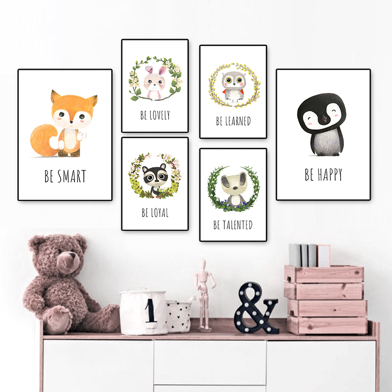 Baby Nursery Animal Pictures - الحيوان قماش المشارك و طباعة أرنب