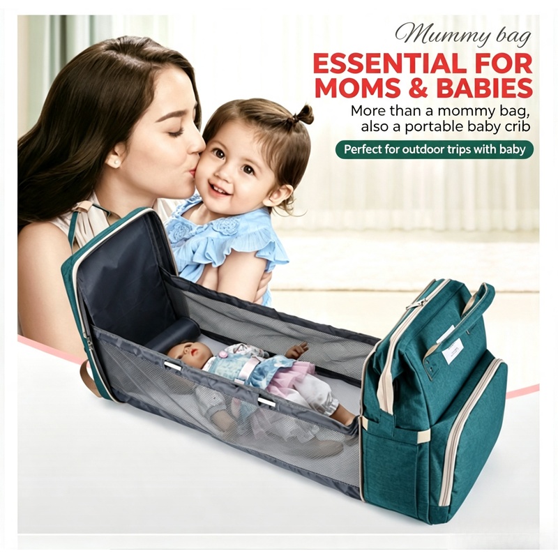 Baby Nursery Backpack - حقيبة ظهر كبيرة السعة للأمهات لحمل