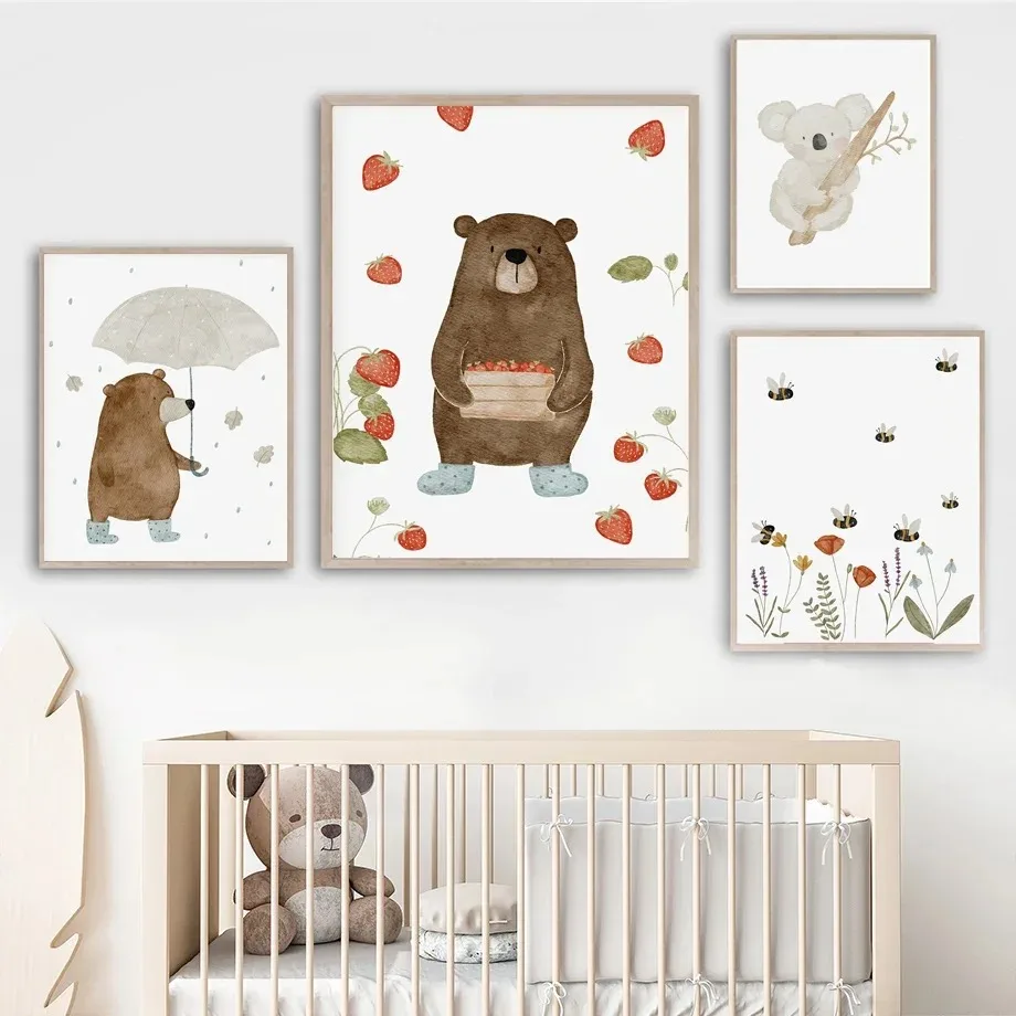 Baby Nursery Animal Pictures - لوحات فنية جدارية لطيفة بتصميم بوهو