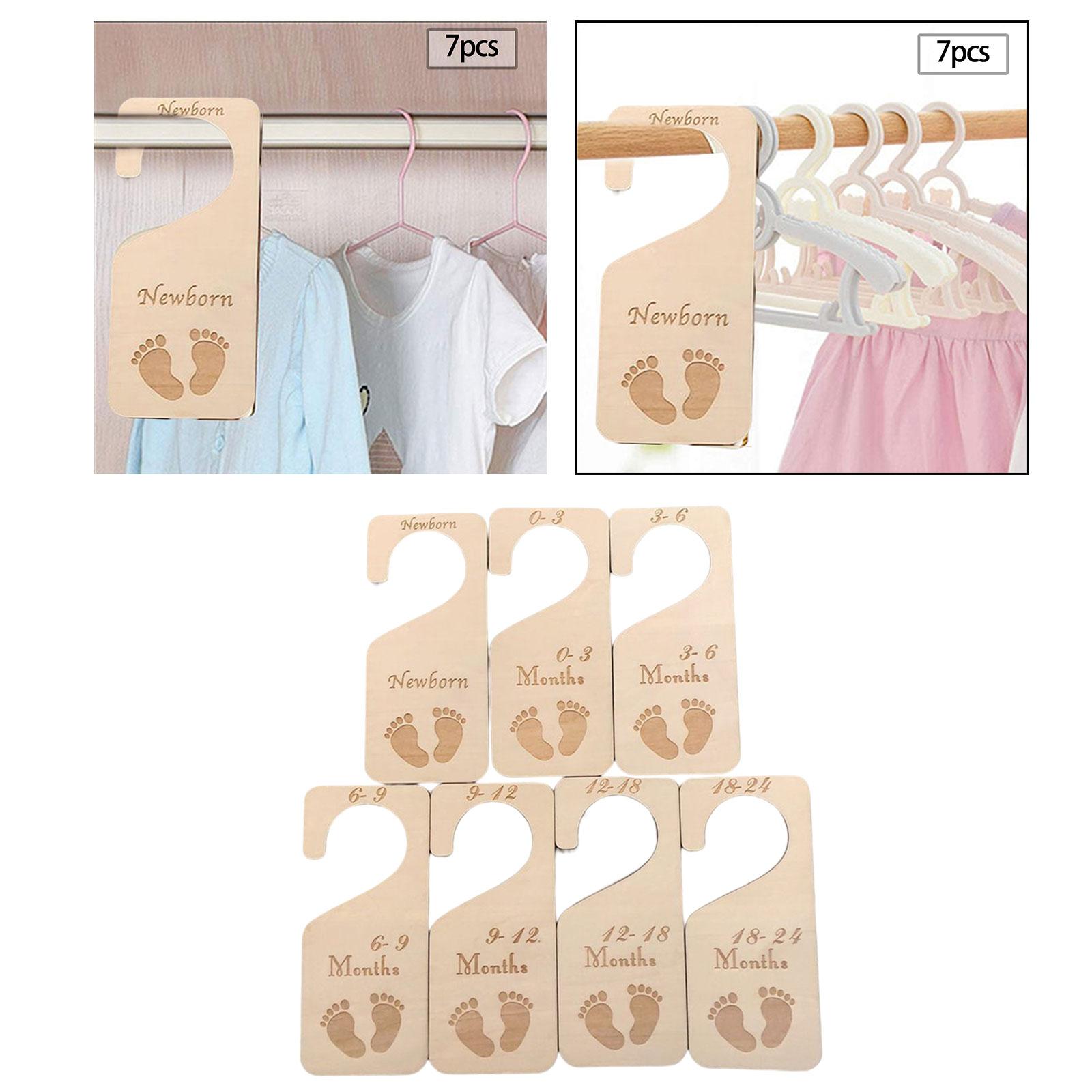 Baby Nursery Hangers - منظم ملابس الأطفال مع فواصل خشبية