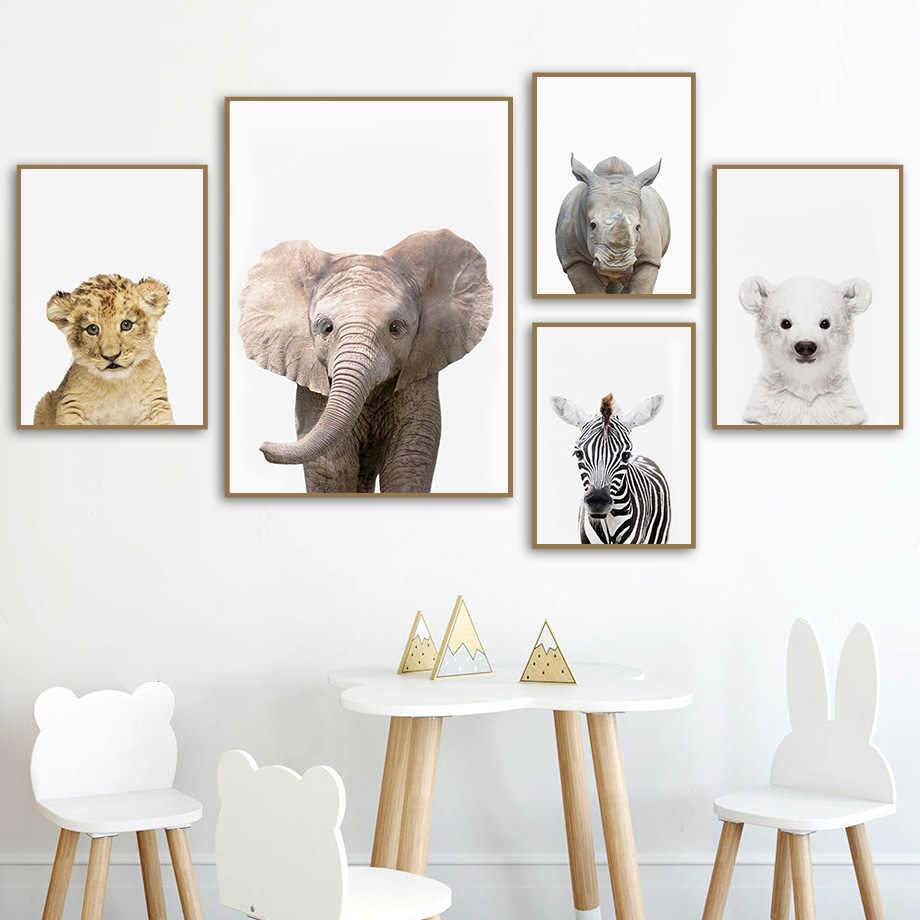 Baby Zoo Nursery - لوحات فنية جدارية لغرفة الأطفال بتصميم