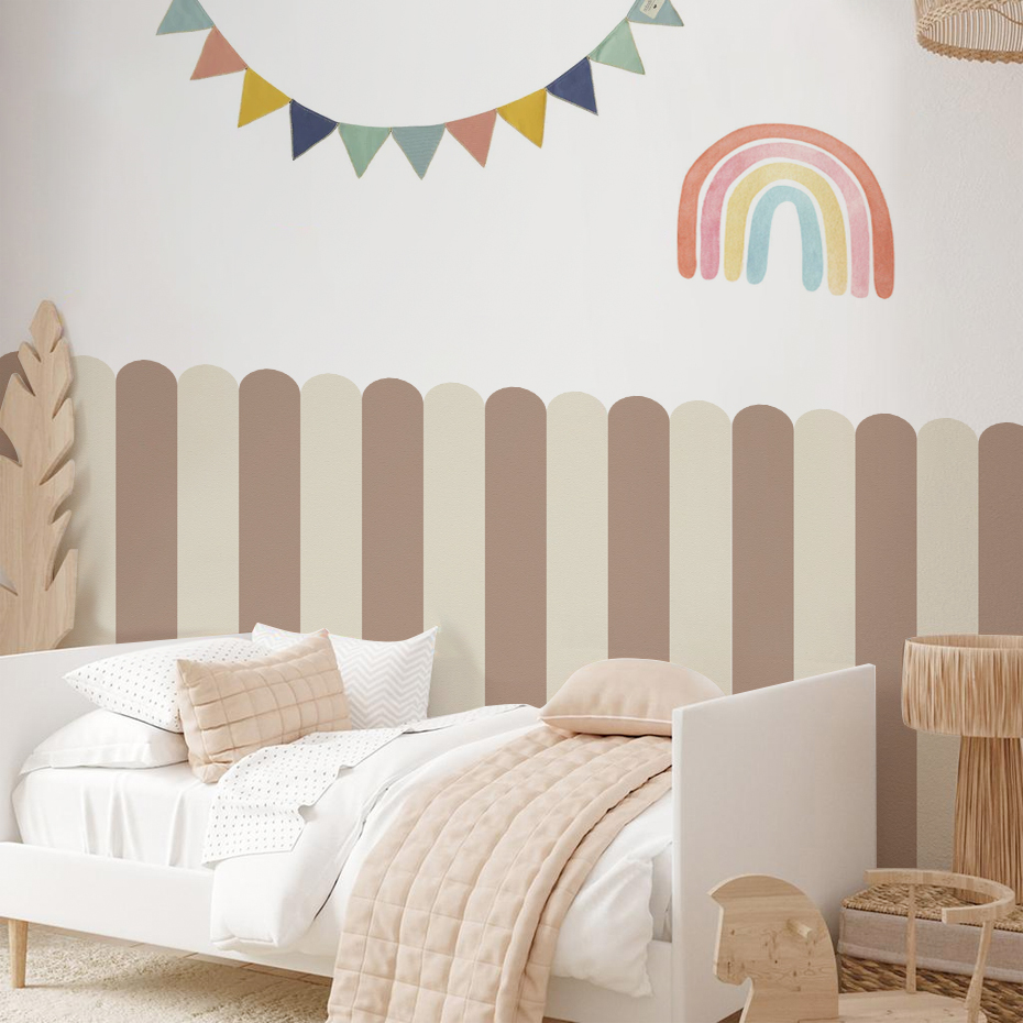 Baby Nursery Stickers - متعدد الألوان عمودي مخطط قوس خلفية