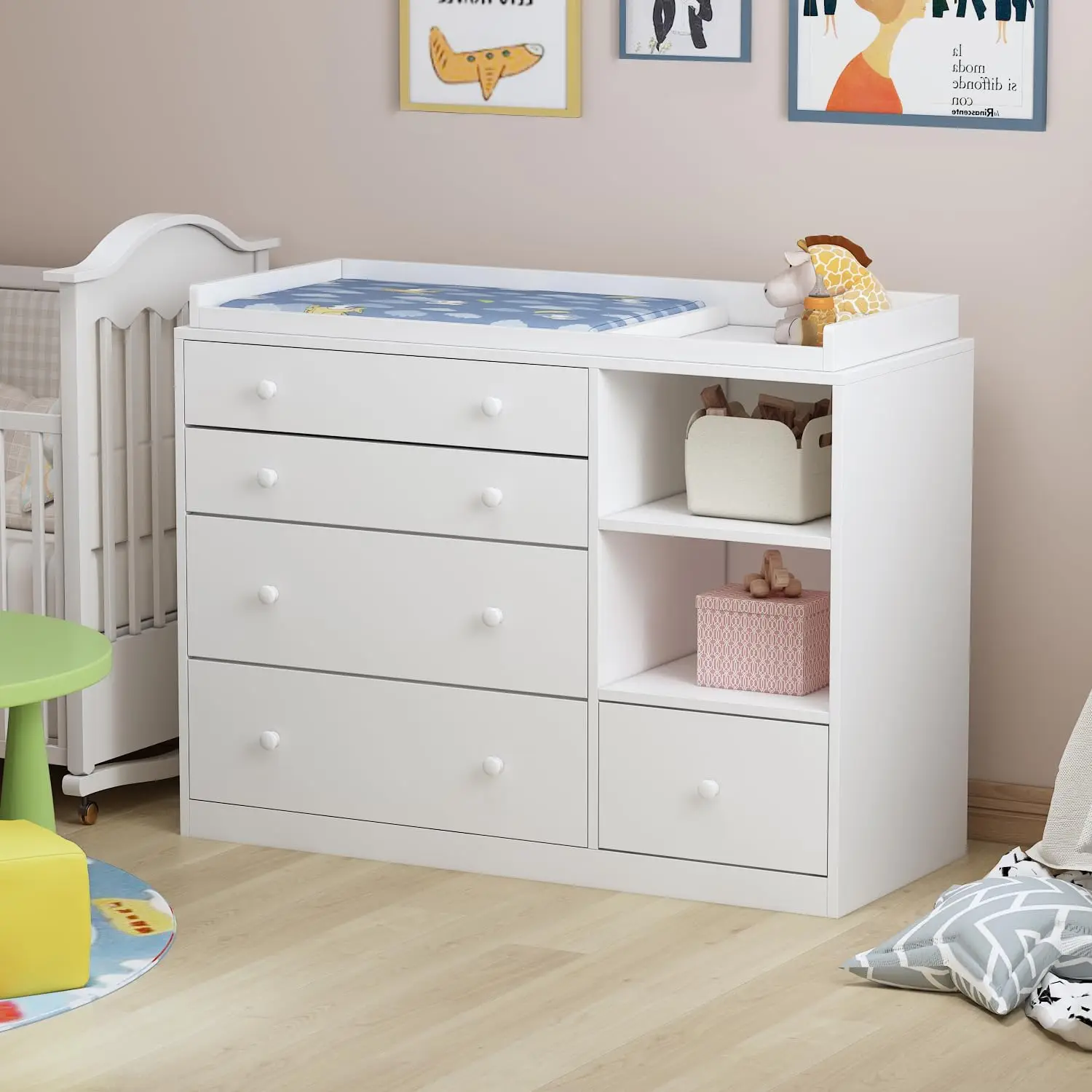 خزانة ملابس للأطفال، خزانة بيض - مراجعة Baby Nursery Dresser وسعره