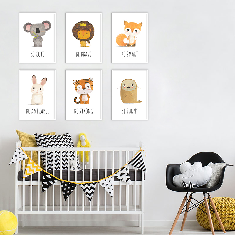 الحيوان قماش المشارك و طباعة أ - مراجعة Baby Nursery Animal Pictures وسعره