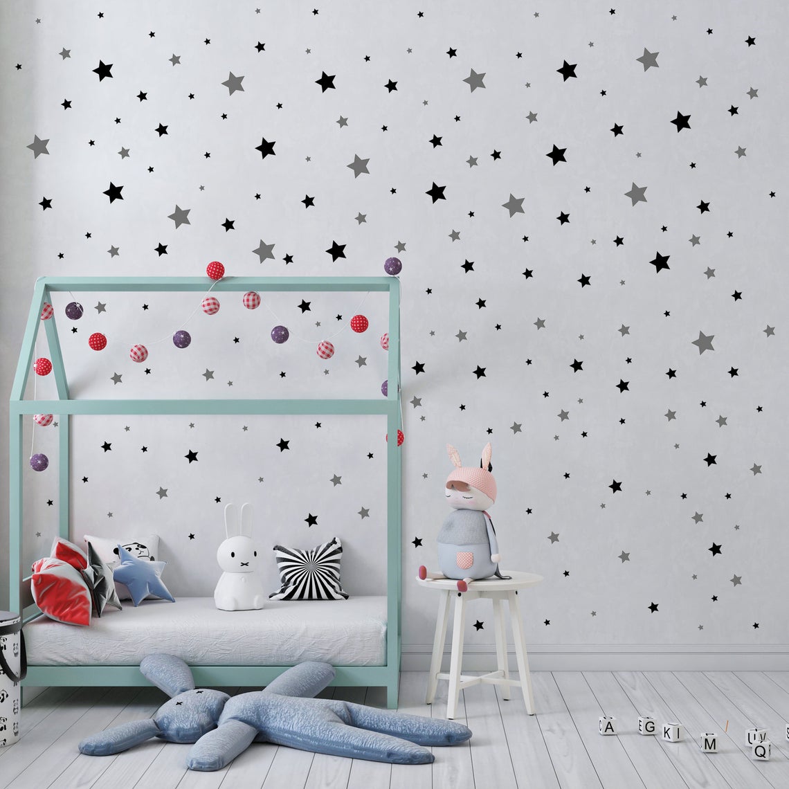 الكرتون 65 قطعة ستار الجدار مل - مراجعة Baby Nursery Stickers وسعره