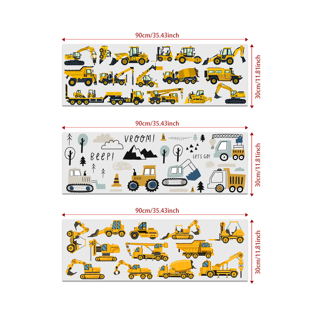 الكرتون حفارة الهندسة سيارة ال - مراجعة Baby Nursery Stickers وسعره