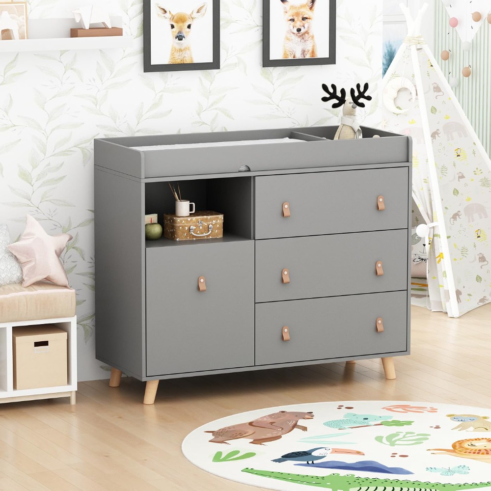 طاولة تغيير خزانة الأطفال، صند - مراجعة Baby Nursery Dresser وسعره