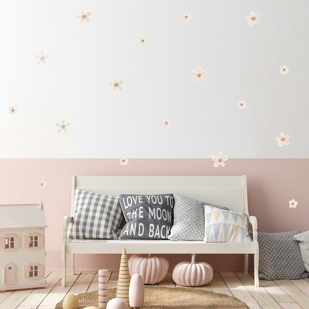 بوهو الصلبة الملونة الزهور الح - مراجعة Baby Nursery Stickers وسعره