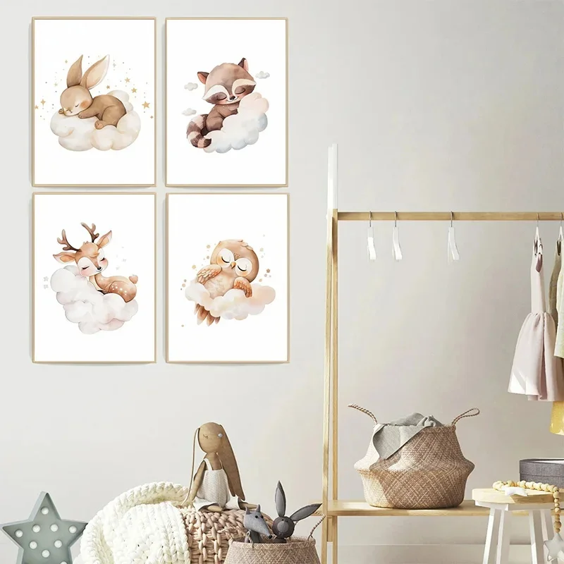 الكرتون سحابة الحيوان حائط لوح - مراجعة Baby Nursery Animal Pictures وسعره