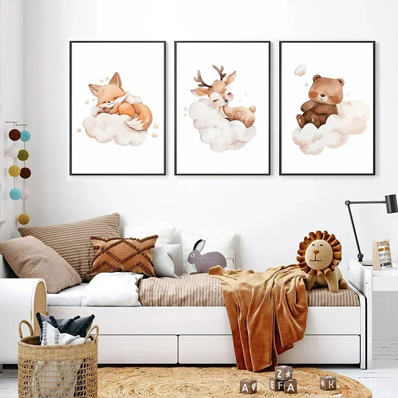 الكرتون سحابة الحيوان حائط لوح - مراجعة Baby Nursery Animal Pictures وسعره