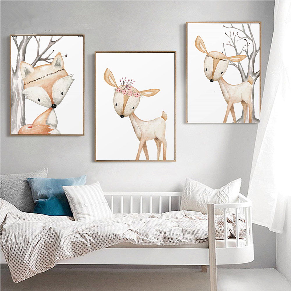 الكرتون الأرنب المشارك الثعلب  - مراجعة Baby Nursery Animal Pictures وسعره