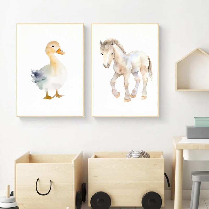 ملصقات ومطبوعات حيوانات المزرع - مراجعة Baby Nursery Animal Pictures وسعره