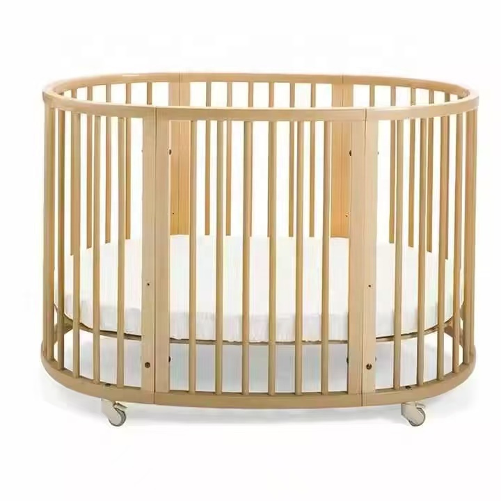 سرير أطفال خشبي بيضاوي الشكل ق - مراجعة Baby Nursery Furniture Sets وسعره