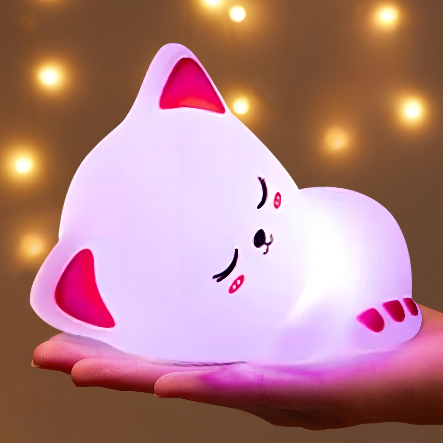 مصباح ليلي لطيف على شكل قطة مص - مراجعة Baby Nursery Table Lamp وسعره