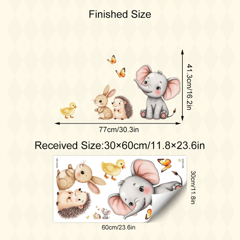 ملصق حائط على شكل حيوانات كرتو - مراجعة Baby Nursery Stickers وسعره