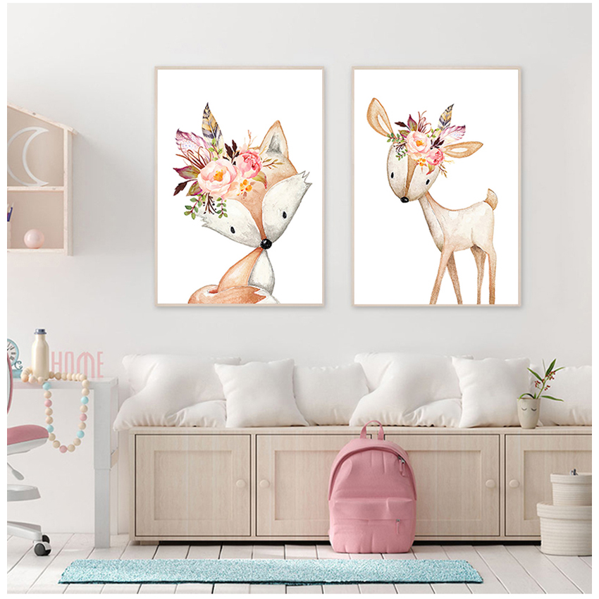 لوحة قماشية فنية حائطية لغرف ا - مراجعة Baby Nursery Animal Pictures وسعره