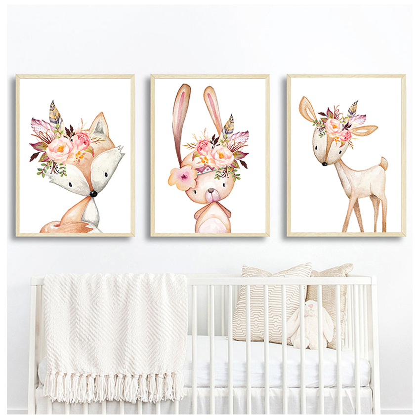 لوحة قماشية فنية حائطية لغرف ا - مراجعة Baby Nursery Animal Pictures وسعره