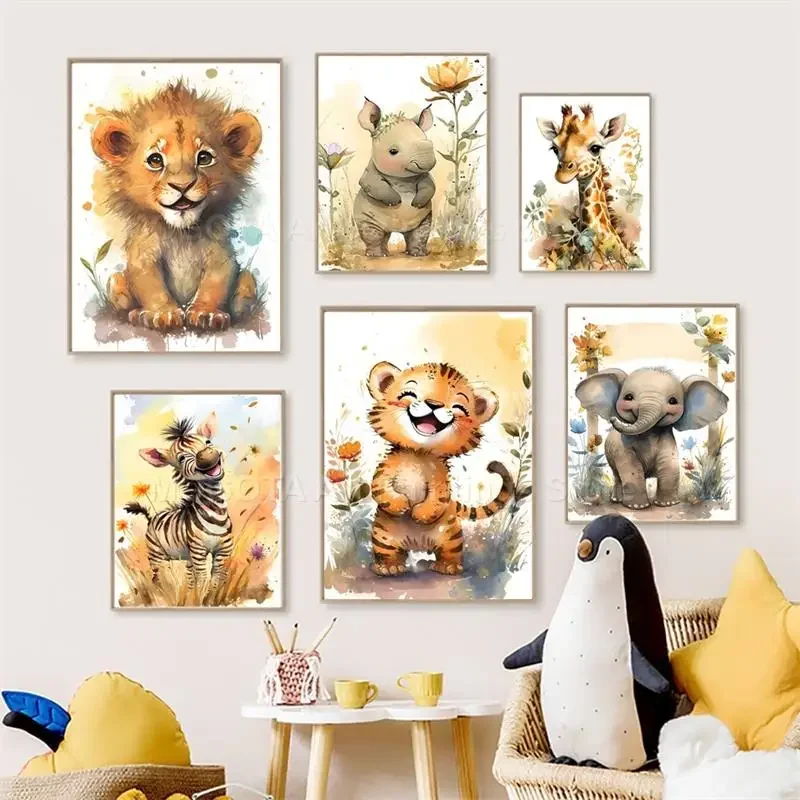 المائية الأسد الزرافة النمر ال - مراجعة Baby Nursery Animal Pictures وسعره
