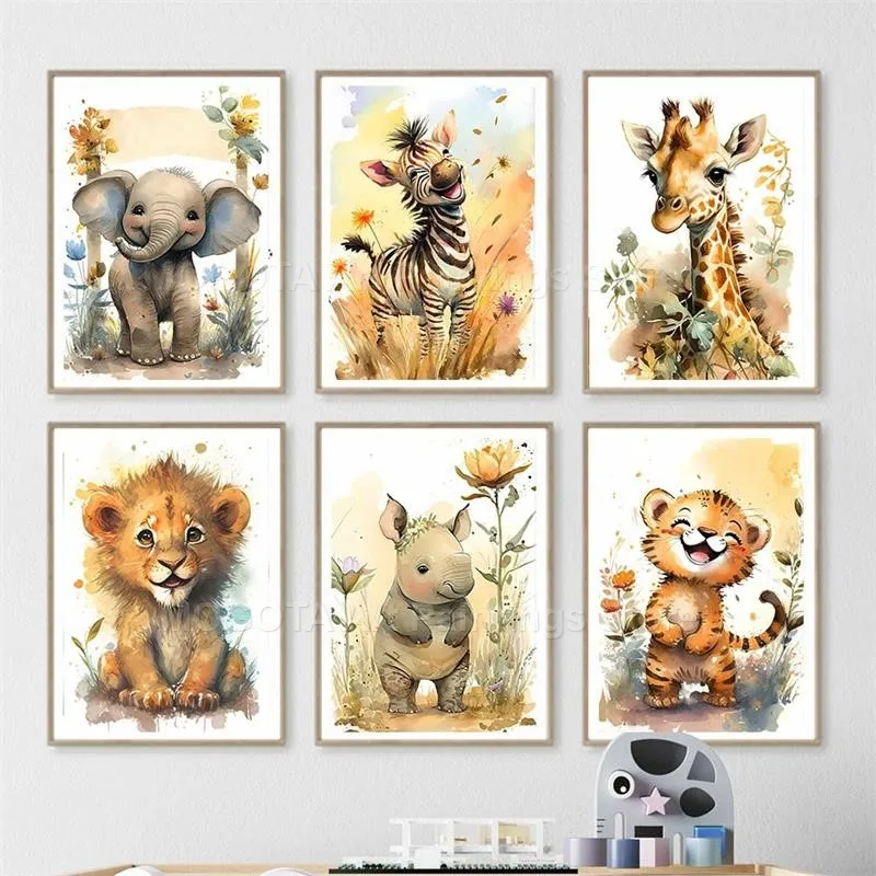 المائية الأسد الزرافة النمر ال - مراجعة Baby Nursery Animal Pictures وسعره
