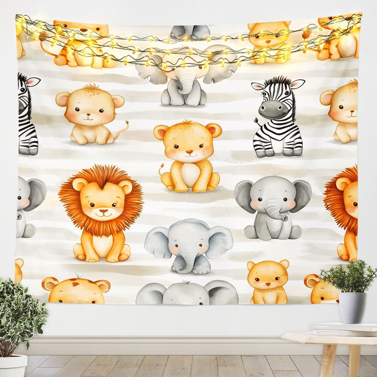 لوحة جدارية لطيفة لحيوانات الس - مراجعة Baby Zoo Nursery وسعره