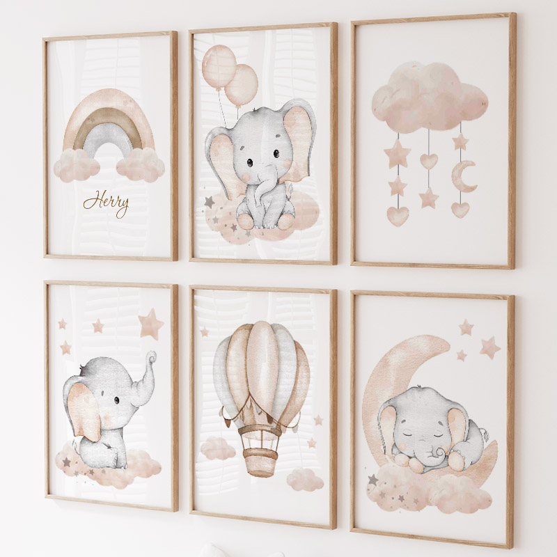 لطيف الفيل الساخن بالون القمر  - مراجعة Baby Nursery Animal Pictures وسعره