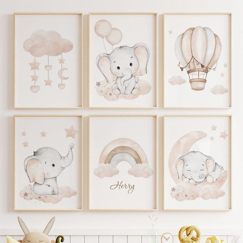 لطيف الفيل الساخن بالون القمر  - مراجعة Baby Nursery Animal Pictures وسعره