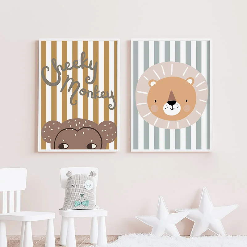 لوحات فنية جدارية للأطفال بتصم - مراجعة Baby Nursery Animal Pictures وسعره