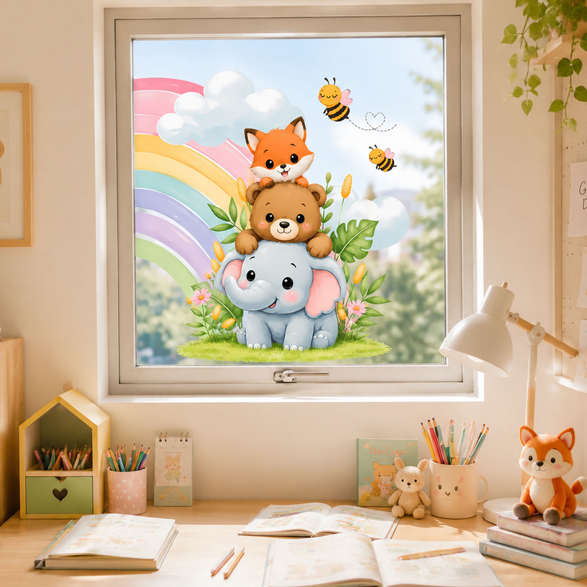 ملصق نافذة بتصميم حيوانات لطيف - مراجعة Baby Nursery Stickers وسعره