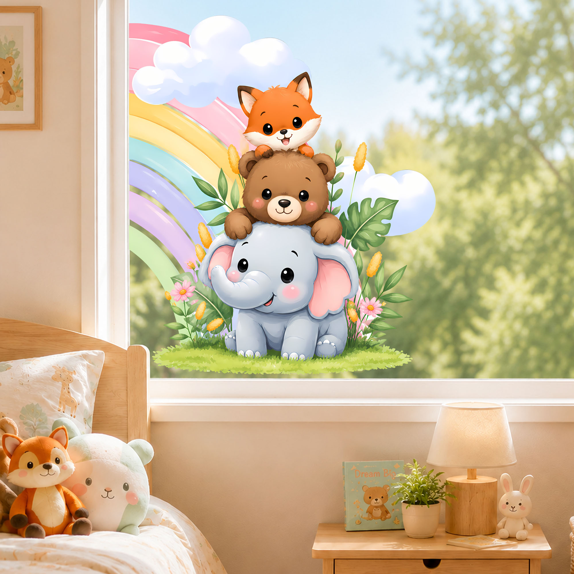 ملصق نافذة بتصميم حيوانات لطيف - مراجعة Baby Nursery Stickers وسعره