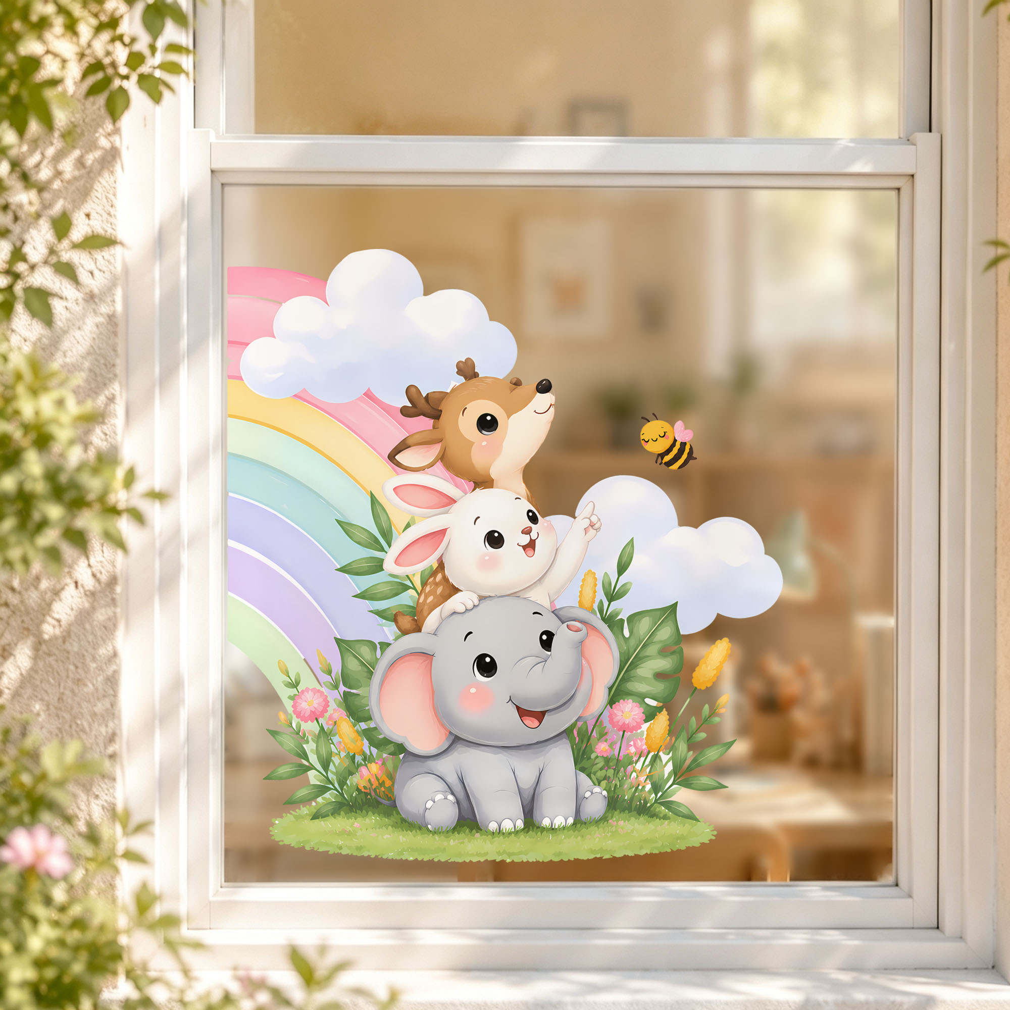 ملصق نافذة بتصميم حيوانات لطيف - مراجعة Baby Nursery Stickers وسعره