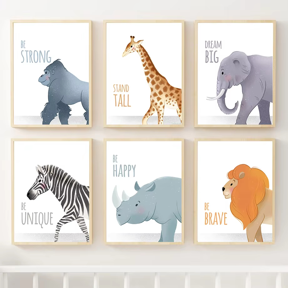 اقتباسات ملهمة الحضانة جدار ال - مراجعة Baby Nursery Animal Pictures وسعره