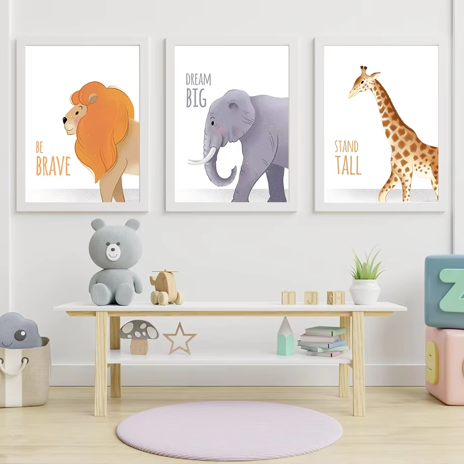 اقتباسات ملهمة الحضانة جدار ال - مراجعة Baby Nursery Animal Pictures وسعره