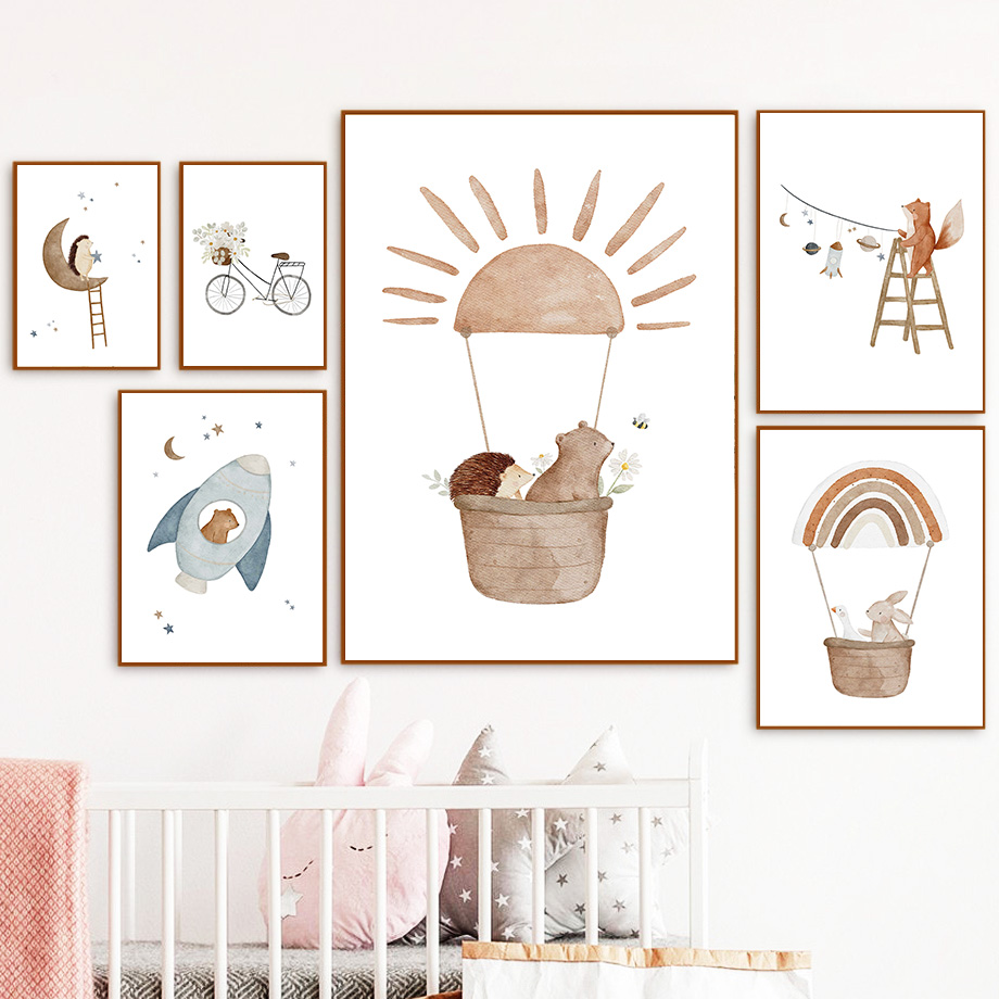 حيوانات كرتونية حضانة جدارية ف - مراجعة Baby Nursery Animal Pictures وسعره